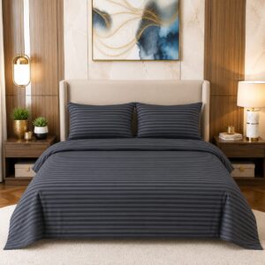 Dark grey stripes Bedsheet