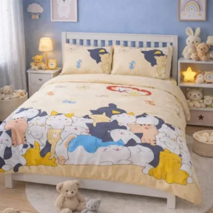 Cute Sleeping Cats Kids Bedsheet